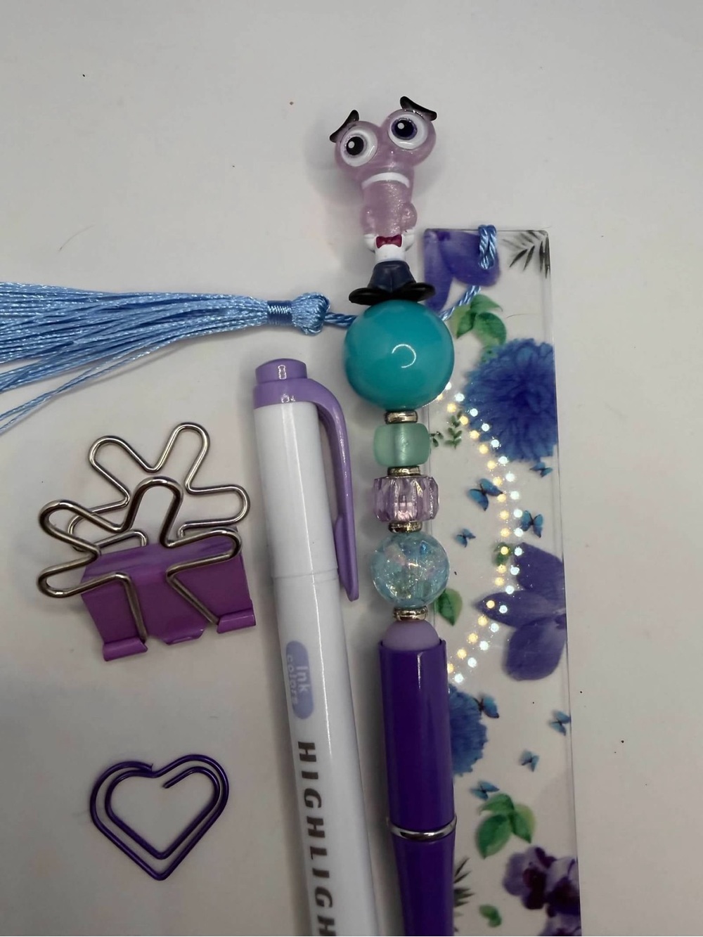 Disney Doorables Inside Out Fear Pen Purple Stationery Bundle